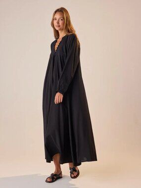 Natalie Martin Fiore Maxi Dress | Black | Size S